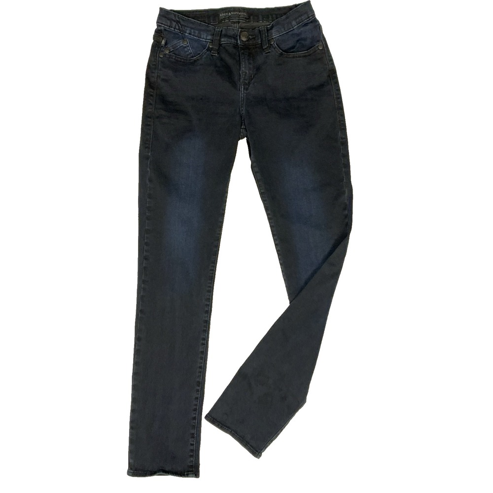 Vintage Rock & Republic Berlin Skinny Jeans Womens 8M Dark Wash Y2K